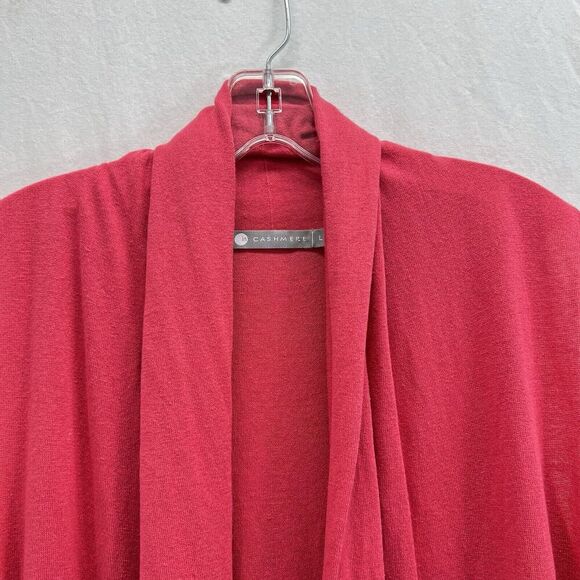 In Cashmere Open Front Cardigan Womens Large Pink Silk Cashmere Blend Sweater - Picture 2 of 10